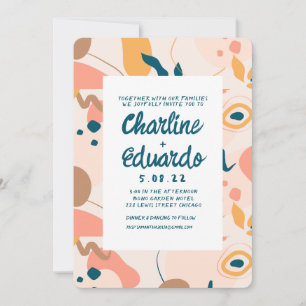 Contemporary Colourful Pastel ModernWedding Invitation