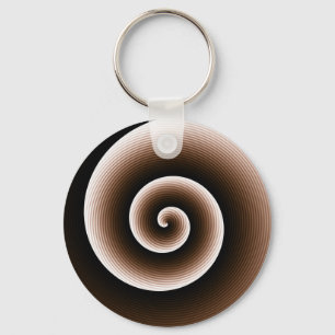 Contemporary Copper Orange Stylish Twirl Pattern Keychain