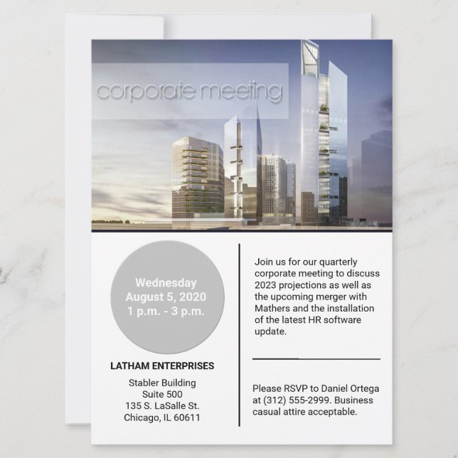 contemporary corporate meeting flyer invitation (Front)