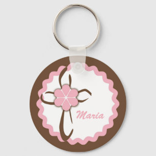 Contemporary Cross Keychain