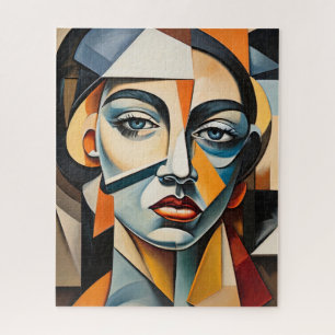 Contemporary Cubism Portrait Bold Picasso Inspired Jigsaw Puzzle