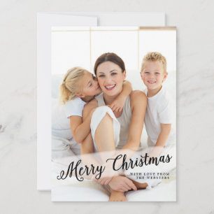 Contemporary Cursive Merry Christmas Photo Holiday Card