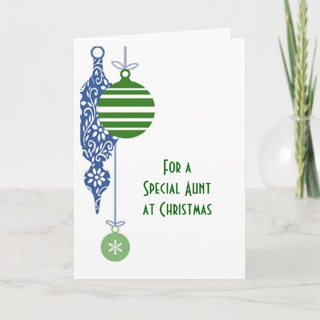 Contemporary Decoration Aunt Christmas Holiday Card (Front)