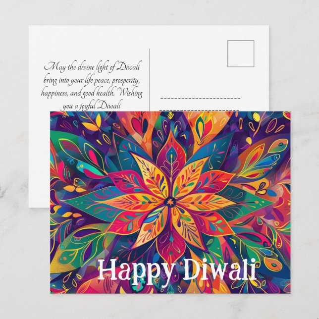 Contemporary Diwali vivid colours Postcard (Front/Back)