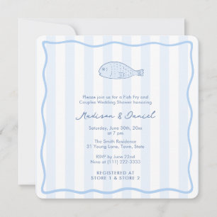 Contemporary Doodle Fish Fry Engagement Party Invitation