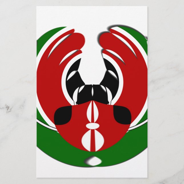 Contemporary Edgy Kenyan Flag Pattern Art Design. (Front)