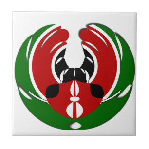 Contemporary Edgy Kenyan Flag Pattern Art Design. Tile