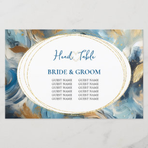 Contemporary Elegance: Blue White Gold Guest List