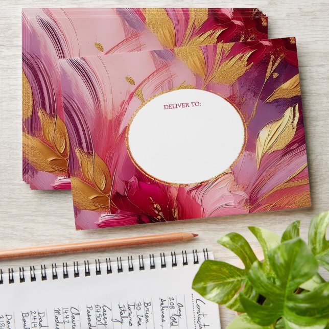 Contemporary Elegance: Fuchsia Pink Gold Envelope (Stacked)