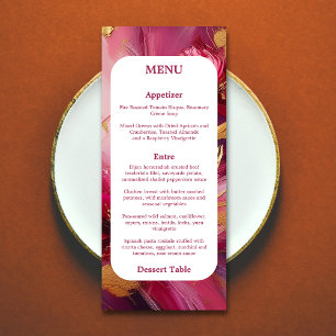 Contemporary Elegance:  Fuchsia Pink Gold Menu