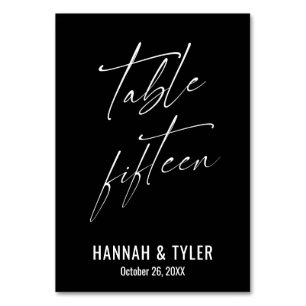 Contemporary Elegant Black Table Fifteen Number