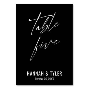 Contemporary Elegant Black Table Five Number