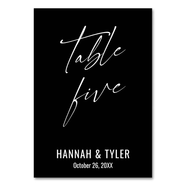 Contemporary Elegant Black Table Five Number (Front)