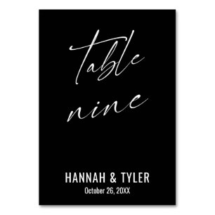 Contemporary Elegant Black Table Nine Number