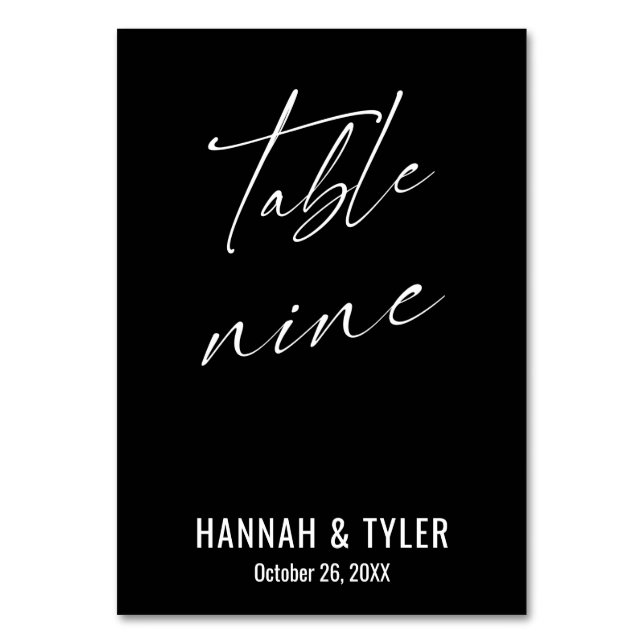 Contemporary Elegant Black Table Nine Number (Front)
