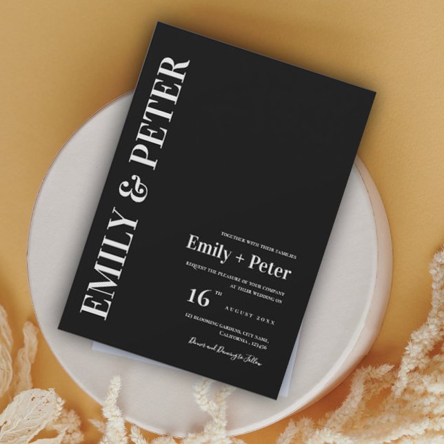 Contemporary Elegant  Modern Minimalist Wedding Invitation (Creator Uploaded)