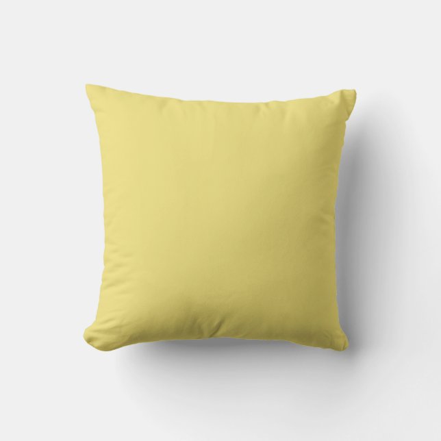 Contemporary Elegant Pale Light Yellow Solid Colou Throw Pillow (Front)