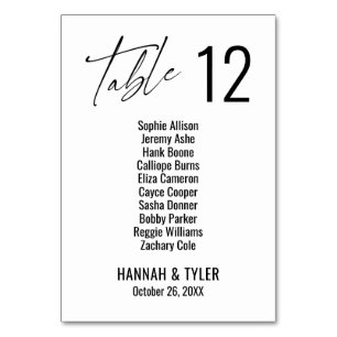 Contemporary Elegant Typography Double Digit Table Number