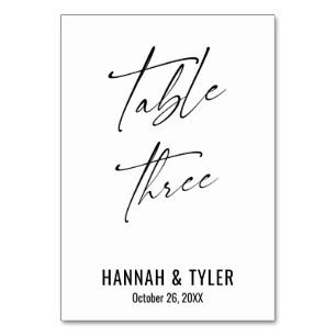 Contemporary Elegant Typography Table Three Number