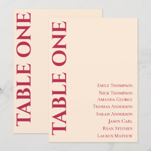 Contemporary Elegant Wedding Table Seating Chart