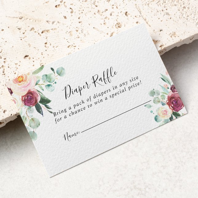 Contemporary Eucalyptus Diaper Raffle Ticket Enclosure Card (Creator Uploaded)