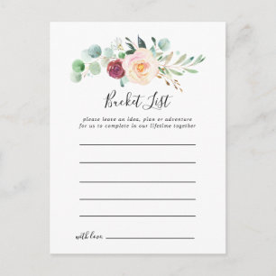 Contemporary Eucalyptus Floral Bucket List Cards