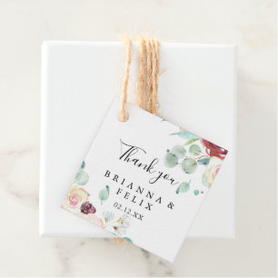 Contemporary Eucalyptus Floral Wedding Favour Tags