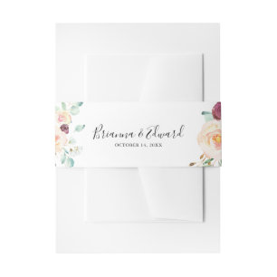 Contemporary Eucalyptus Floral Wedding Invitation Invitation Belly Band