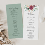 Contemporary Eucalyptus Floral Wedding Program<br><div class="desc">This contemporary eucalyptus floral wedding program is perfect for a modern wedding. The design features watercolor purple,  blush,  bordo and burgundy delightful peonies with green eucalyptus leaves,  inspiring artistic beauty.</div>