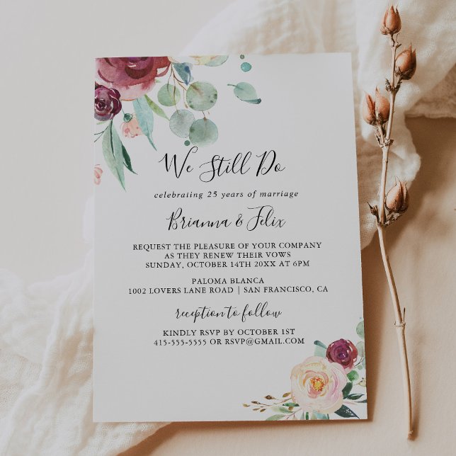Contemporary Eucalyptus We Still Do Vow Renewal Invitation (Creator Uploaded)