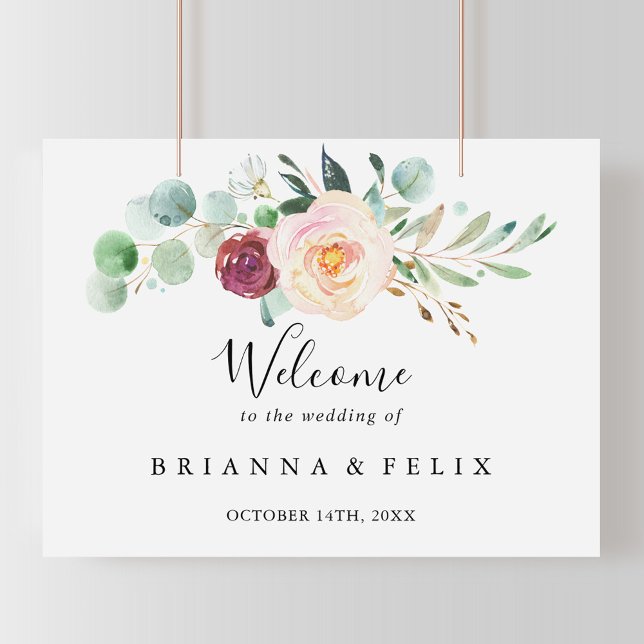 Contemporary Eucalyptus Wedding Welcome Sign (Creator Uploaded)