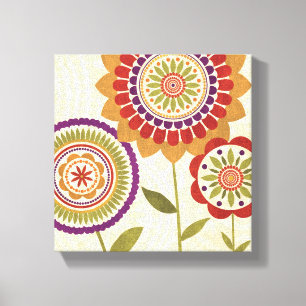 Contemporary Fall Flowers Canvas Print