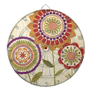 Contemporary Fall Flowers Dartboard