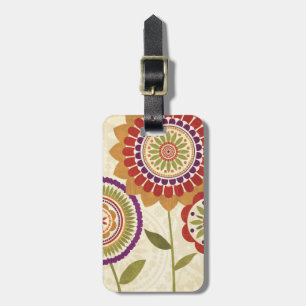 Contemporary Fall Flowers Luggage Tag