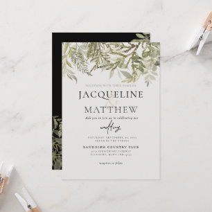 Contemporary Fall Foliage Wedding Invitation
