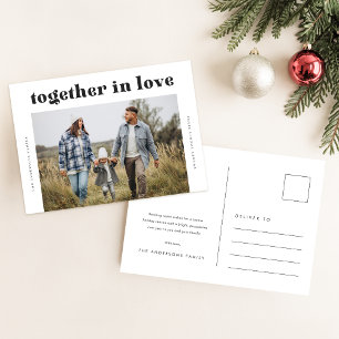 Contemporary Family Photo Christmas Holiday Postcard