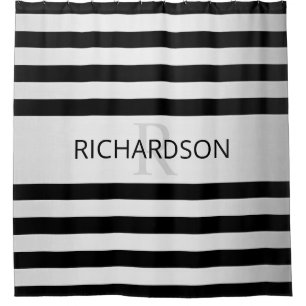 Contemporary Faux Silver Ombre Stripes & Black