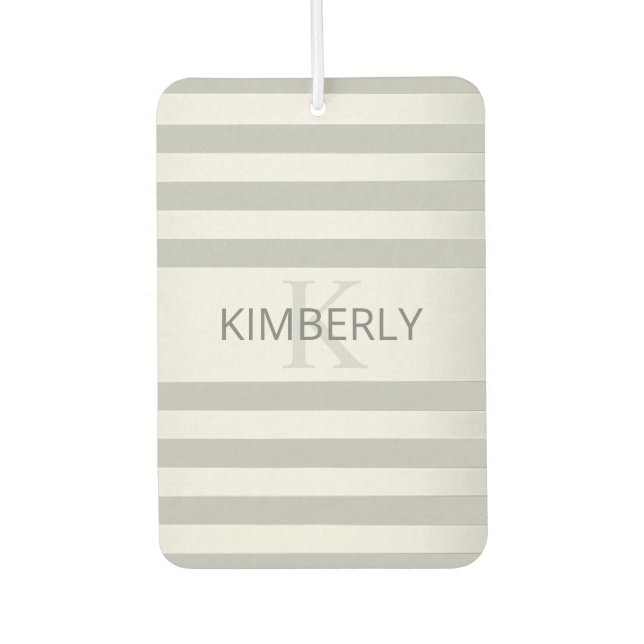 Contemporary Faux Silver Ombre Stripes & Grey Air Freshener (Front)