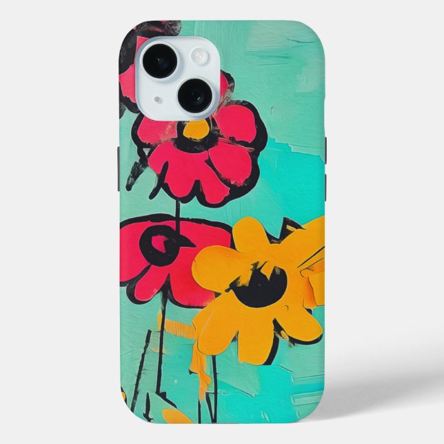 Contemporary Floral Painting Case-Mate iPhone Case (Back)