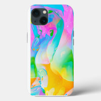 Contemporary Fluid Neon Abstract 