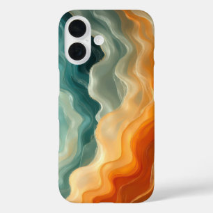 Contemporary Fluid Wave Abstract iPhone 16 Case