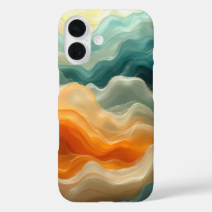 Contemporary Fluid Wave Abstract iPhone 16 Case