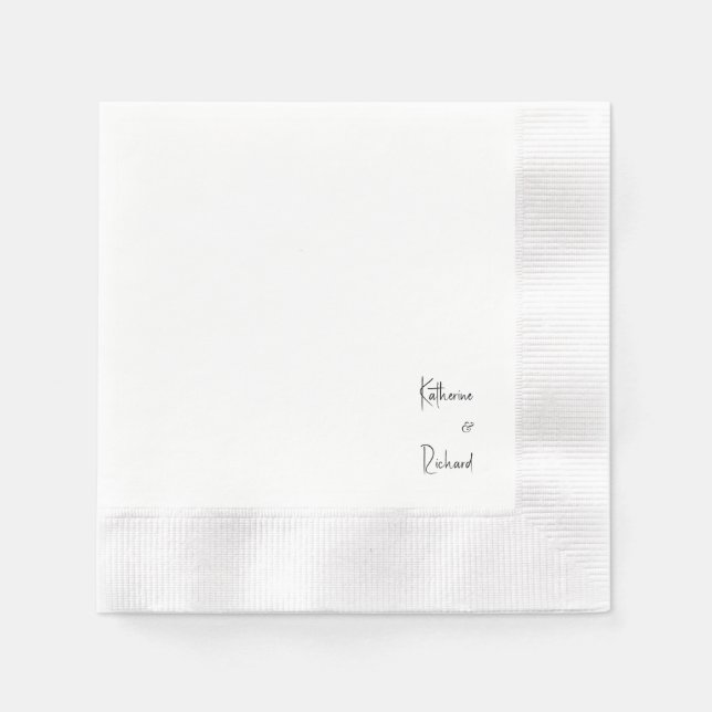 Contemporary Font Names Wedding Coined Napkin (Front)