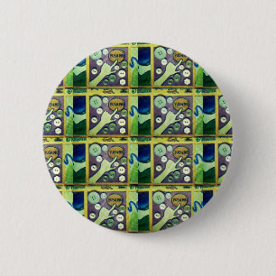 Contemporary Fun Mosaic Art Print – A Playful   2 Inch Round Button