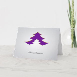 Contemporary, Geometric Christmas Tree /Purple Holiday Card