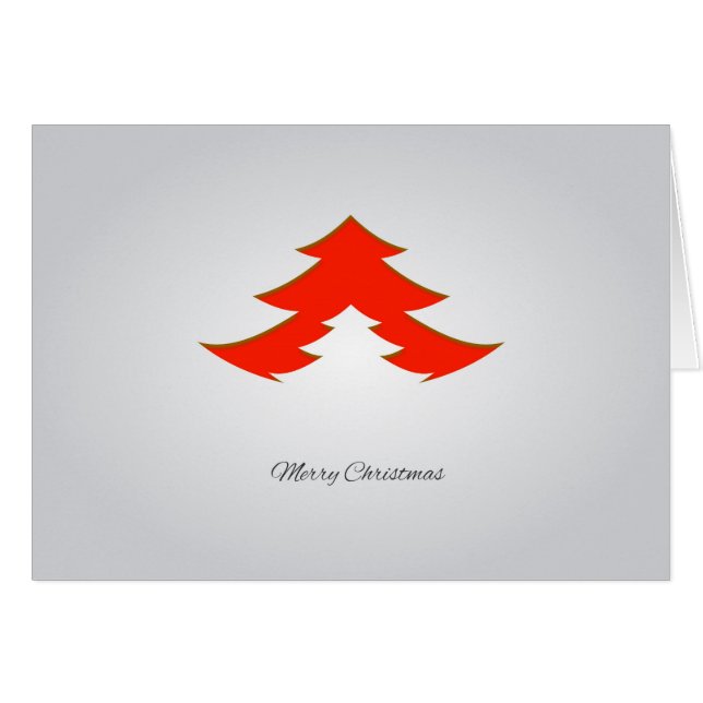 Contemporary, Geometric Christmas Tree / Red (Front Horizontal)