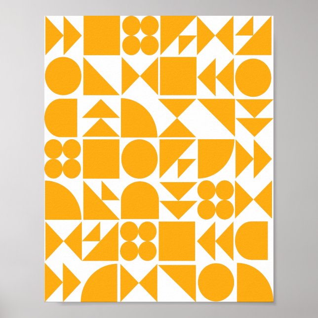 Contemporary Geometric Design in Sunshine Yellow Poster (Front)