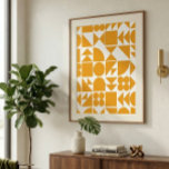 Contemporary Geometric Design in Sunshine Yellow Poster<br><div class="desc">This fun contemporary geometric pattern illustration features modern shapes in a bright happy shade of sunshine yellow.</div>