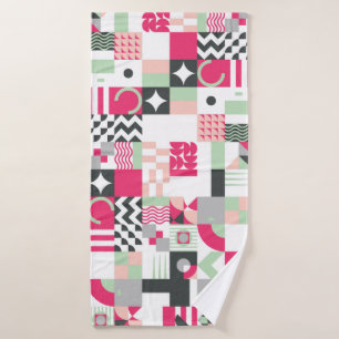 Contemporary geometric mosaic seamless pattern wit bath towel