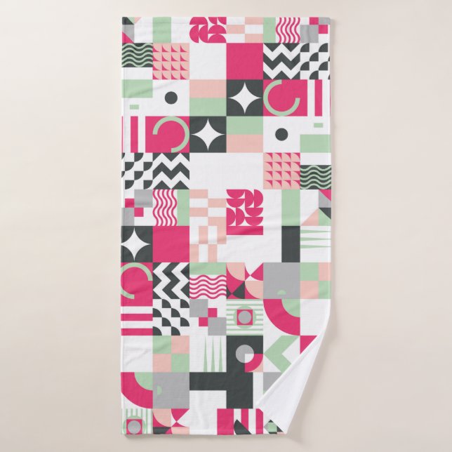 Contemporary geometric mosaic seamless pattern wit bath towel (Bath Towel)